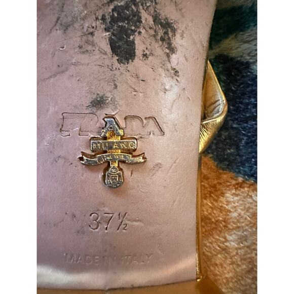 Authentic PRADA Gold Gladiator Strap Sandals Size 37.5 *READ DESCRIPTION* - Picture 10 of 11